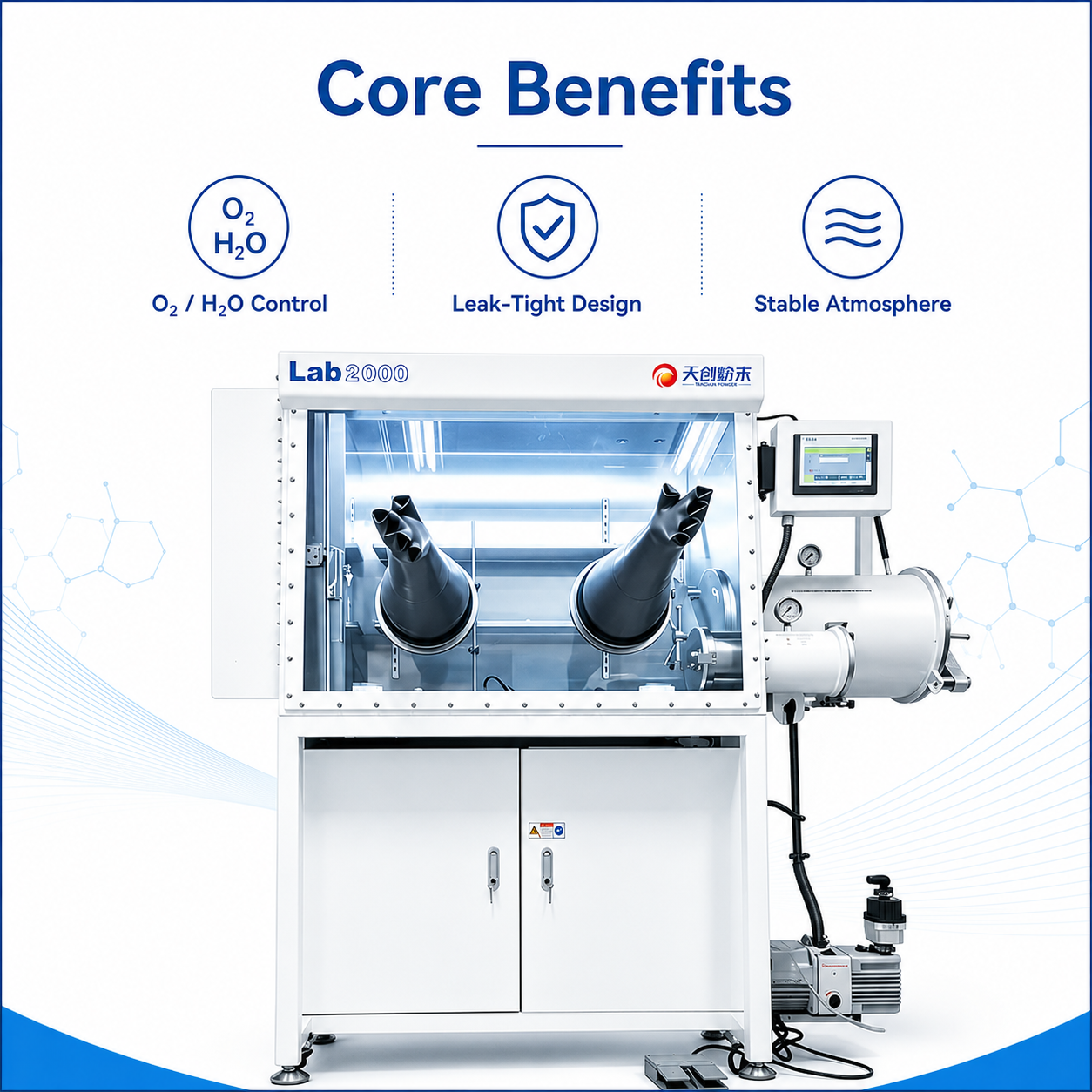 Glove Box with Purification System Guide for Oxygen-Free Material Handling